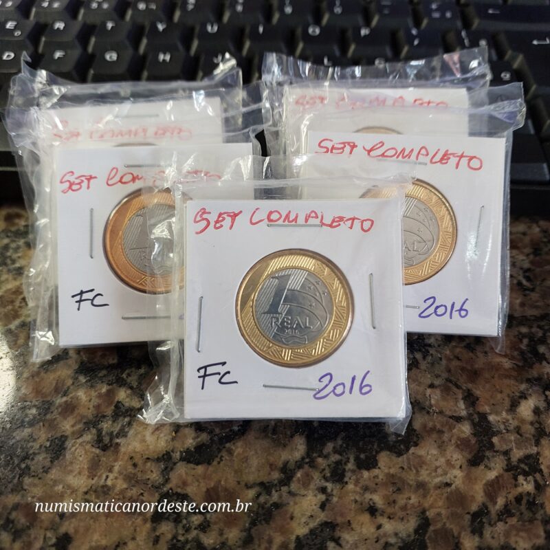 Moedas do Brasil - Set Completo do Real Ano 2016 - Flor de Cunho (FC)