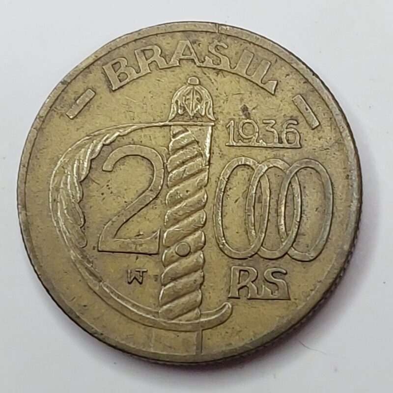 Moeda de 2.000 Réis do Brasil Ano 1936 - Duque de Caxias - Imagem 3