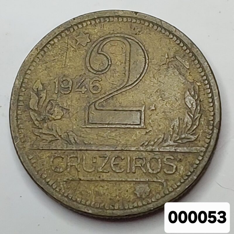Moeda de 2 Cruzeiros do Brasil Ano 1946 - Mapa do Brasil