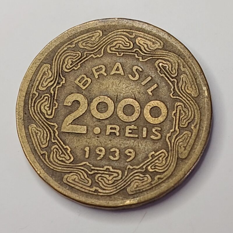 Moeda de 2.000 Réis do Brasil Ano 1939 - Floriano Peixoto - Imagem 3