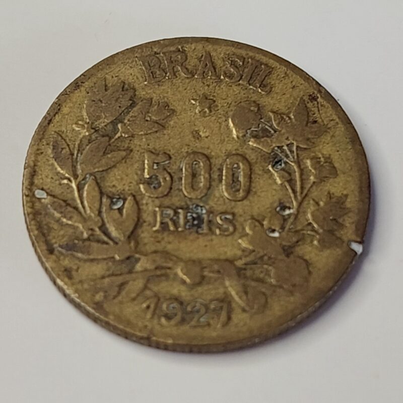 Moeda de 500 Réis do Brasil Ano 1927 - Símbolo da Fortuna - Imagem 5