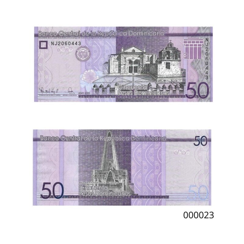 Cédula da República Dominicana de 50 Pesos Ano 2021