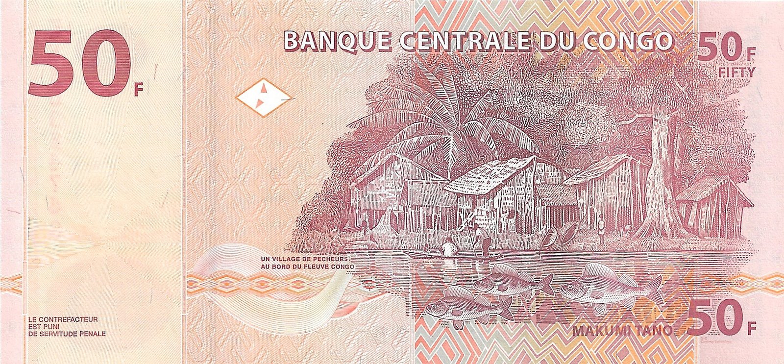 Cédula da República Democrática do Congo de 50 Francos Ano 2020 - Imagem 3