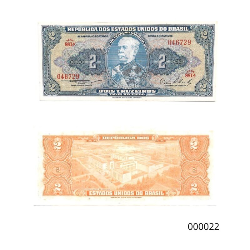 Cédula 2 Cruzeiros (Cr$2) – Duque de Caxias - 1ª Estampa