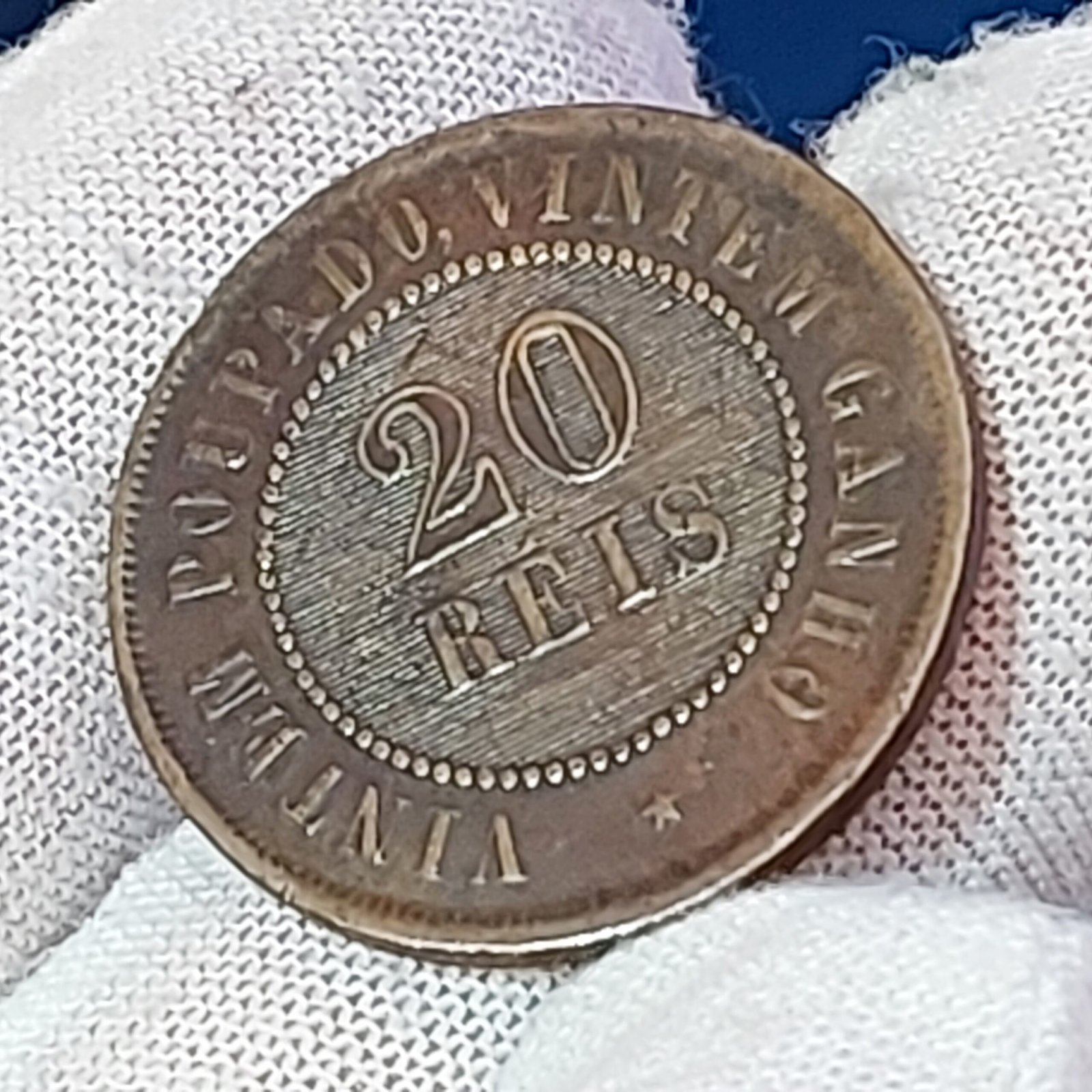 Moeda de 20 Réis do Brasil Ano 1894 - Vintém - Imagem 5