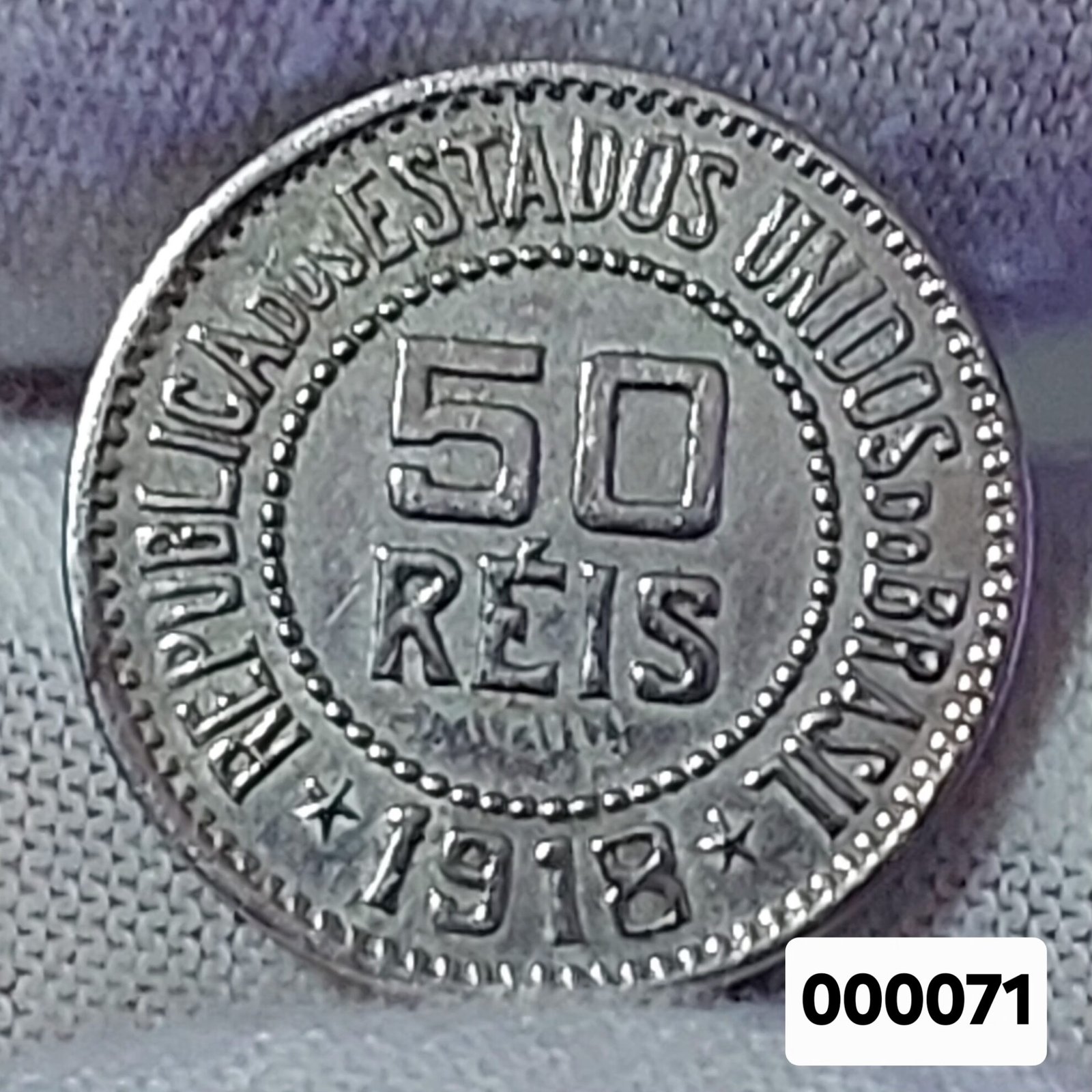Moeda de 50 Réis Ano 1918