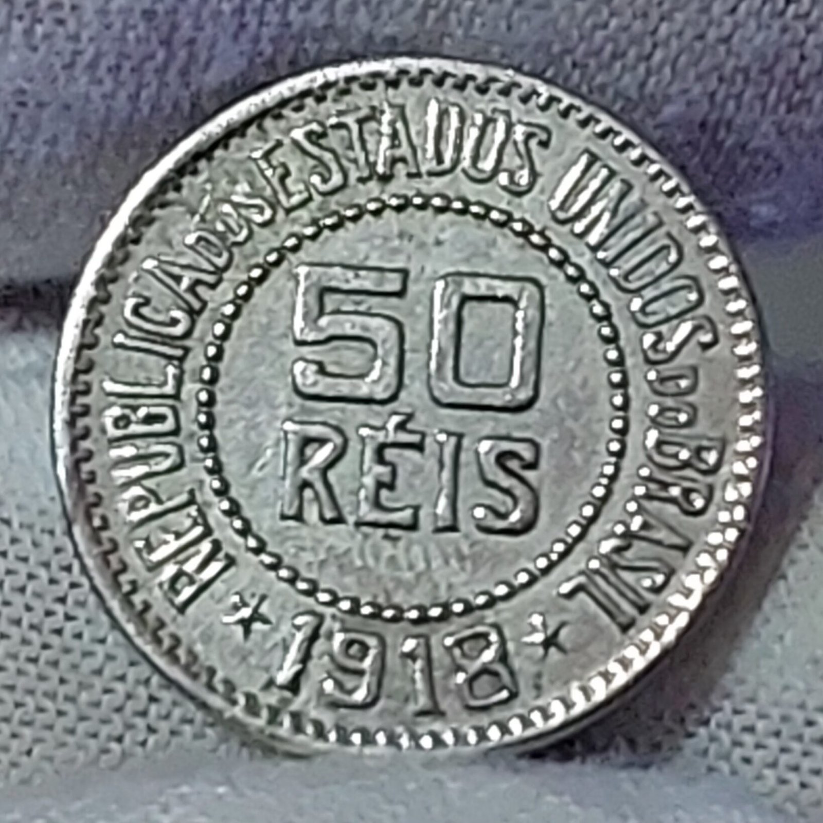 Moeda de 50 Réis Ano 1918 - Imagem 3