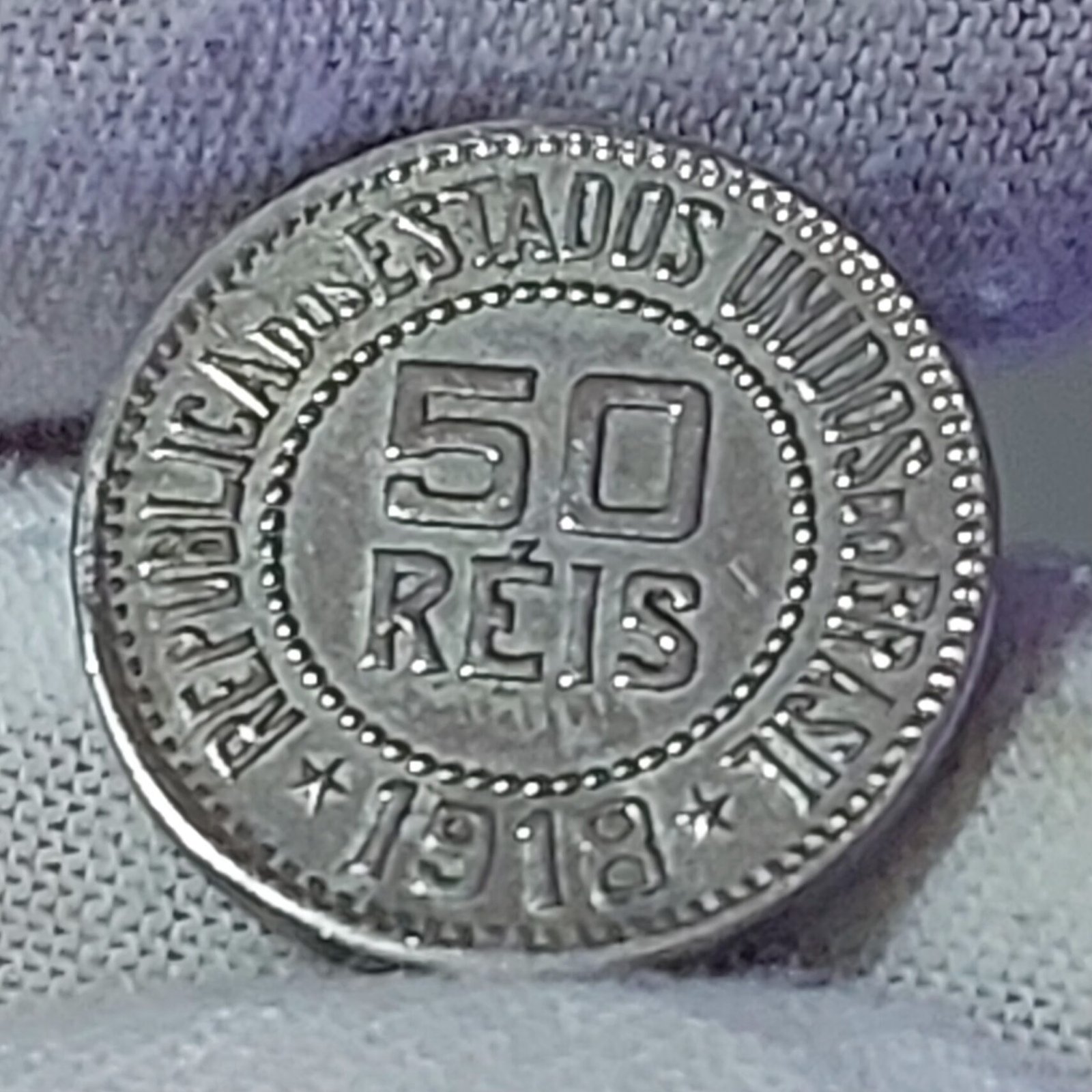 Moeda de 50 Réis Ano 1918 - Imagem 5