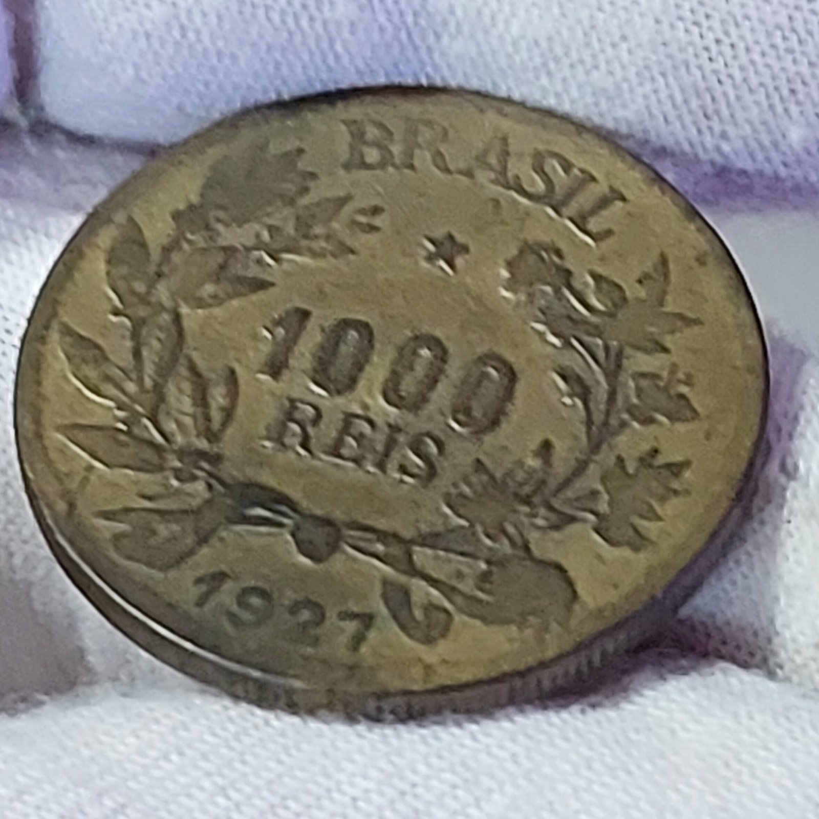 Moeda de 1.000 Réis Ano 1927 - Símbolo da Fortuna - Imagem 3