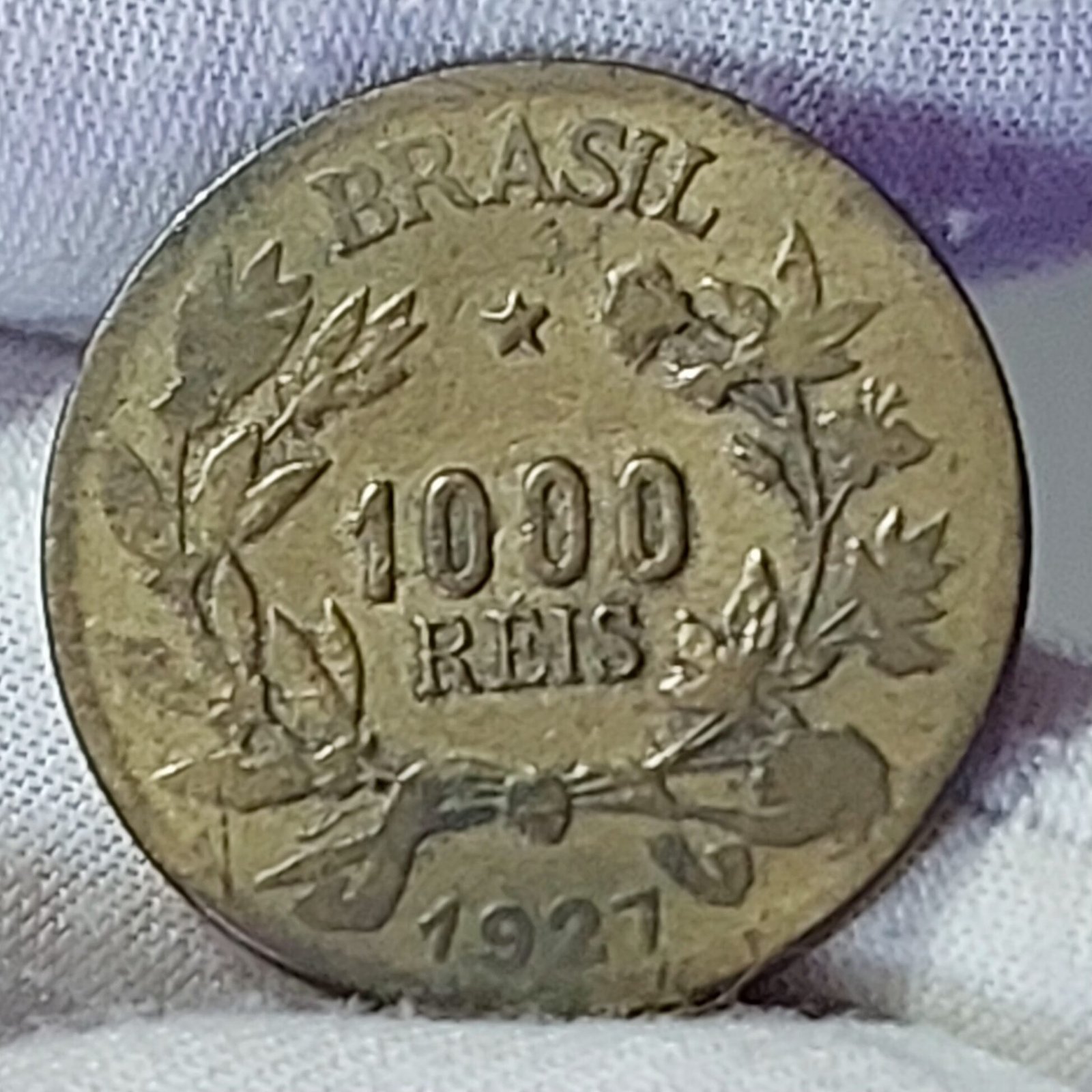 Moeda de 1.000 Réis Ano 1927 - Símbolo da Fortuna - Imagem 5