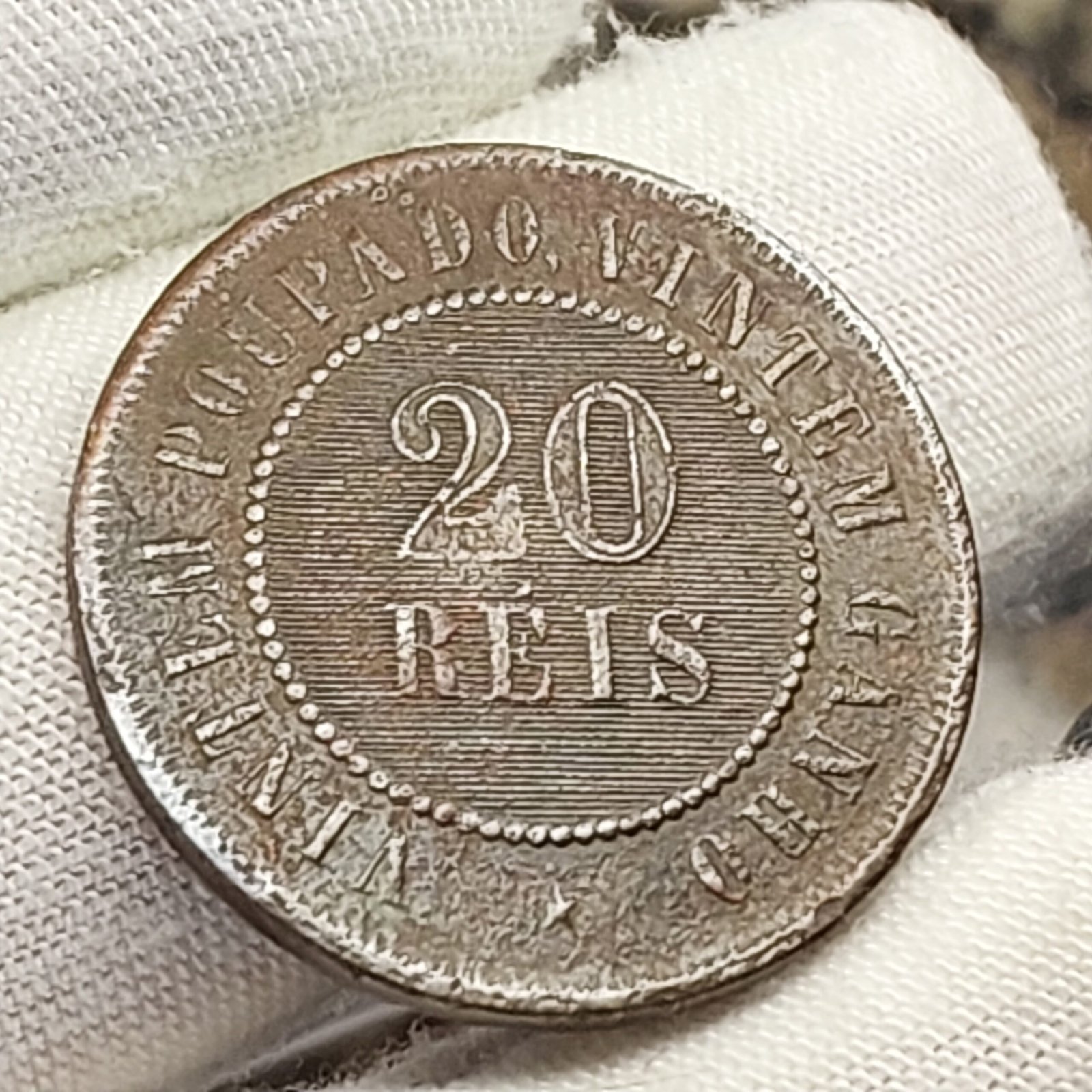 Moeda de 20 Réis do Brasil Ano 1889 - Vintém - Imagem 3