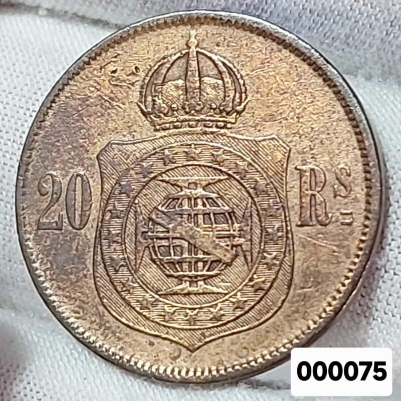 Moeda de 20 Réis do Brasil Ano 1870 - Imperador Pedro II