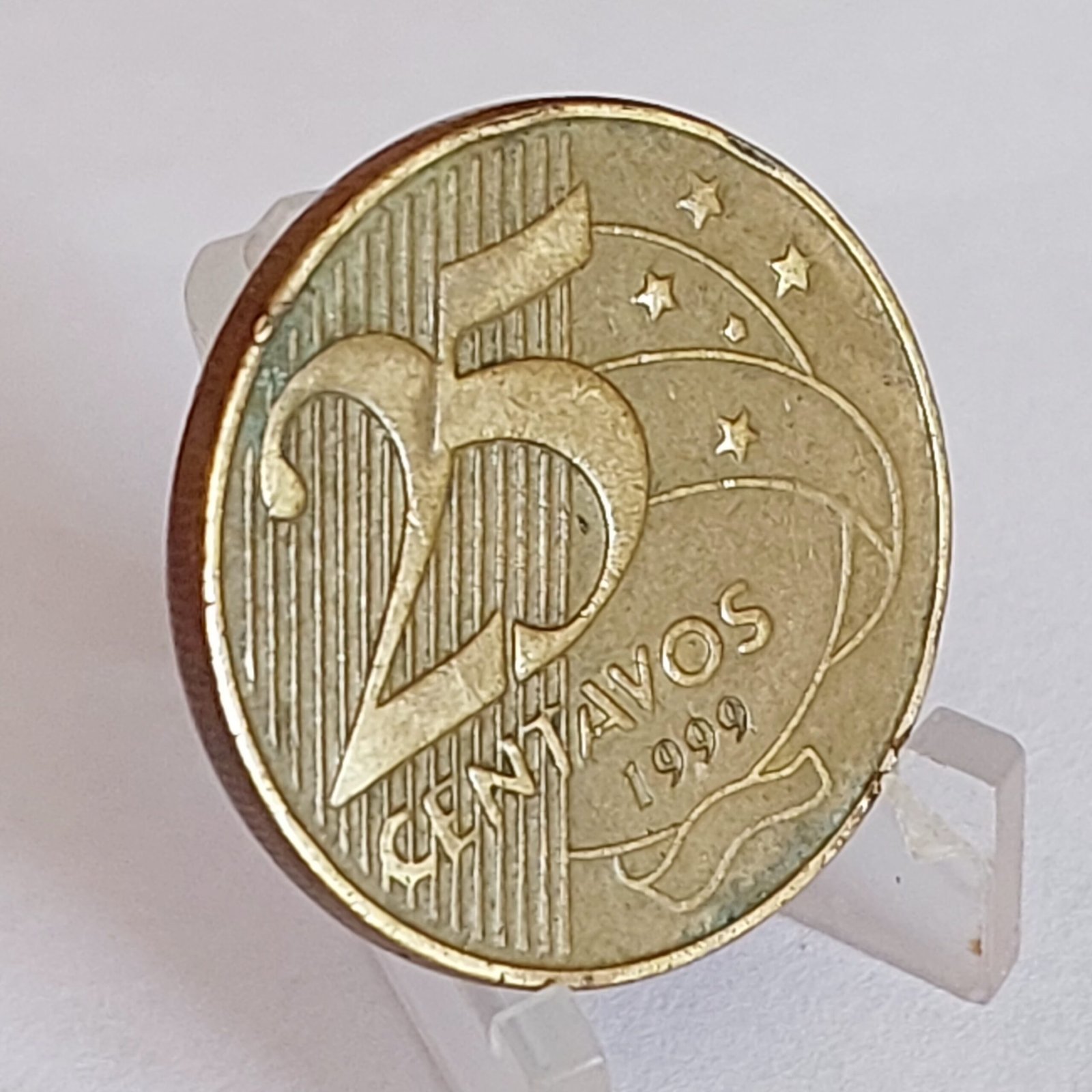 Moeda do Brasil 25 Centavos Ano 1999 - 2a. Família do Real - Imagem 5