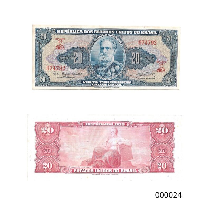Cédula 20 Cruzeiros (Cr$20) – Marechal Deodoro da Fonseca - 1ª Estampa