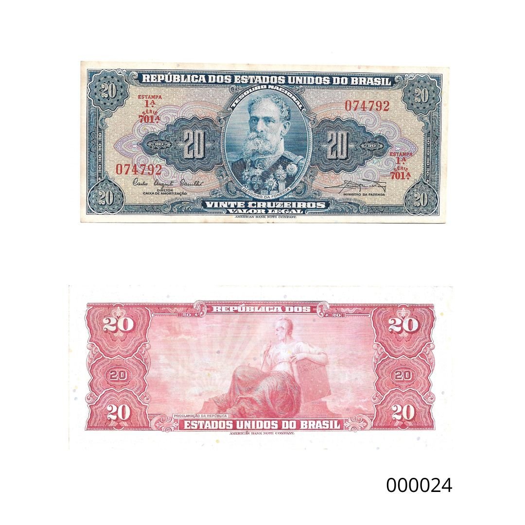 Cédula 20 Cruzeiros (Cr$20) – Marechal Deodoro da Fonseca - 1ª Estampa
