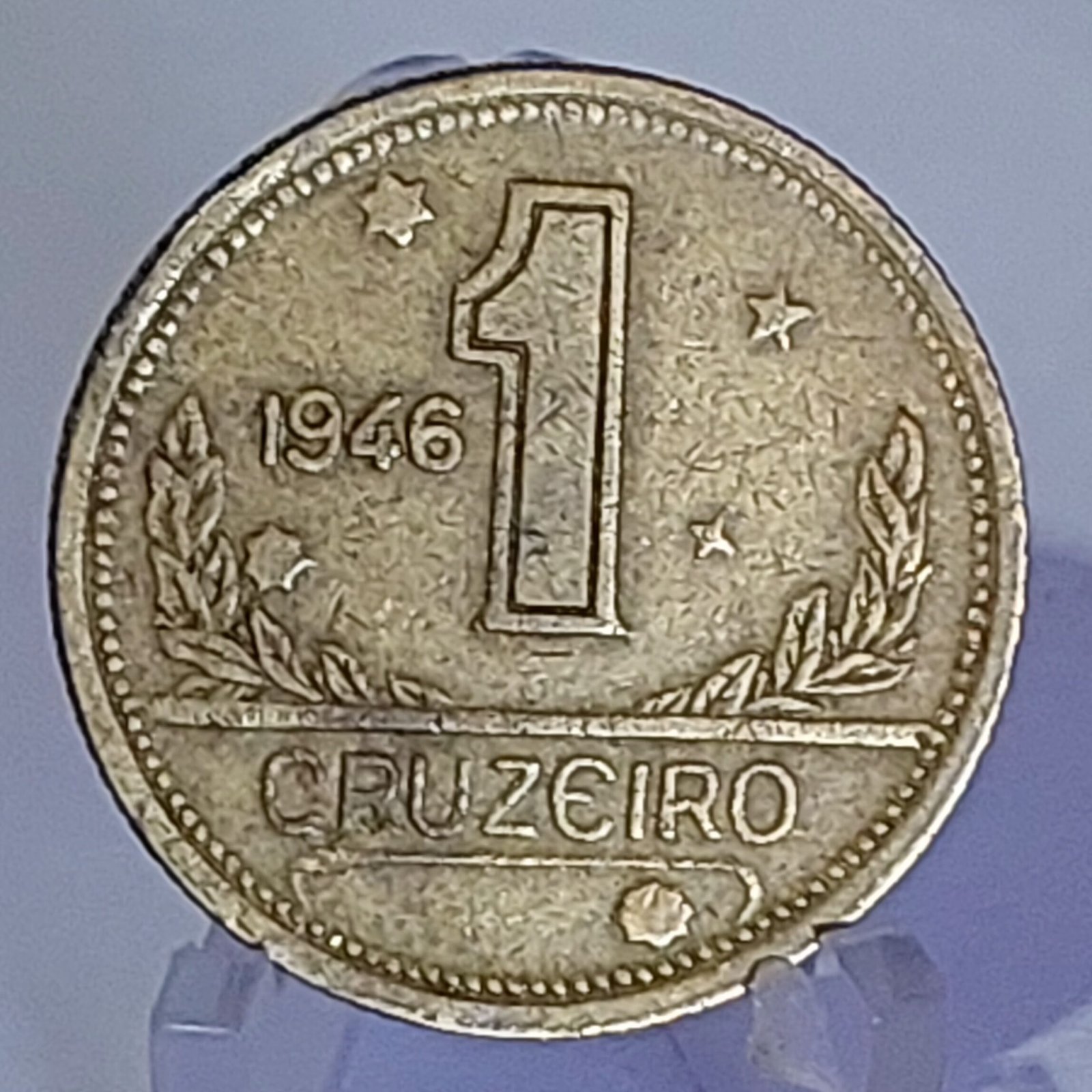 Moeda do Brasil de 1 Cruzeiro Ano 1946 - Mapa do Brasil - Imagem 3