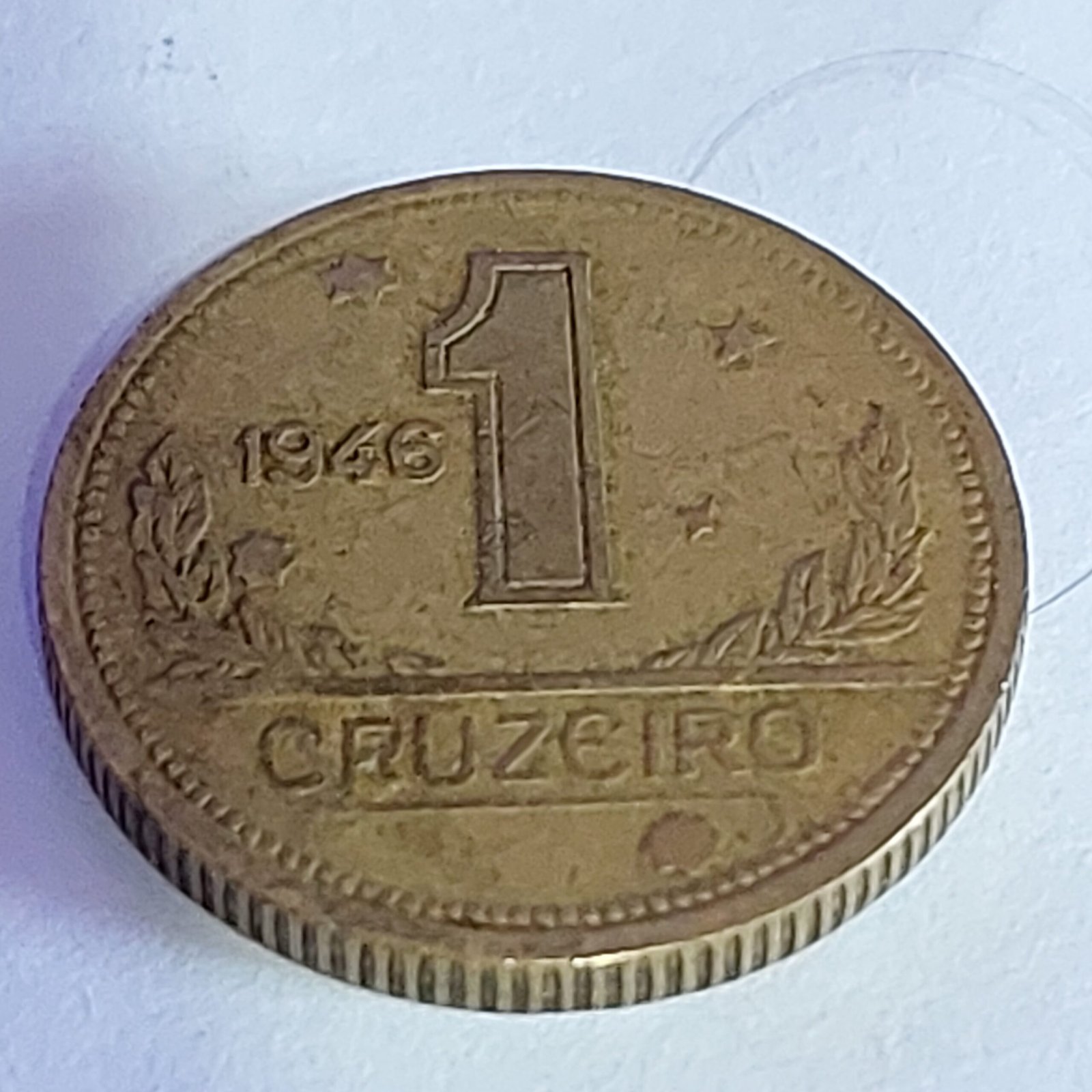 Moeda do Brasil de 1 Cruzeiro Ano 1946 - Mapa do Brasil - Imagem 5