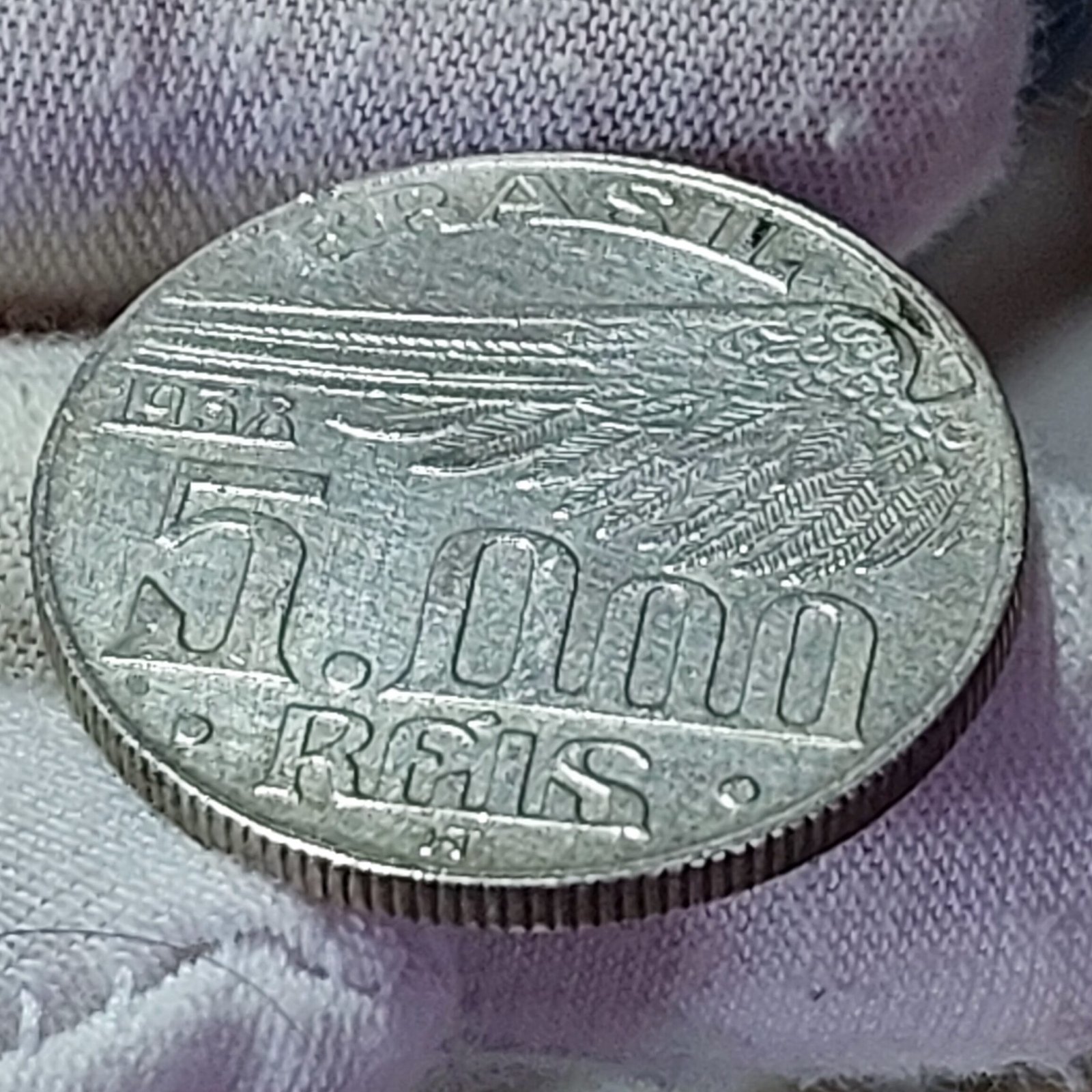 Moeda de 5.000 Réis Ano 1938 - Santos Dumont - Imagem 6