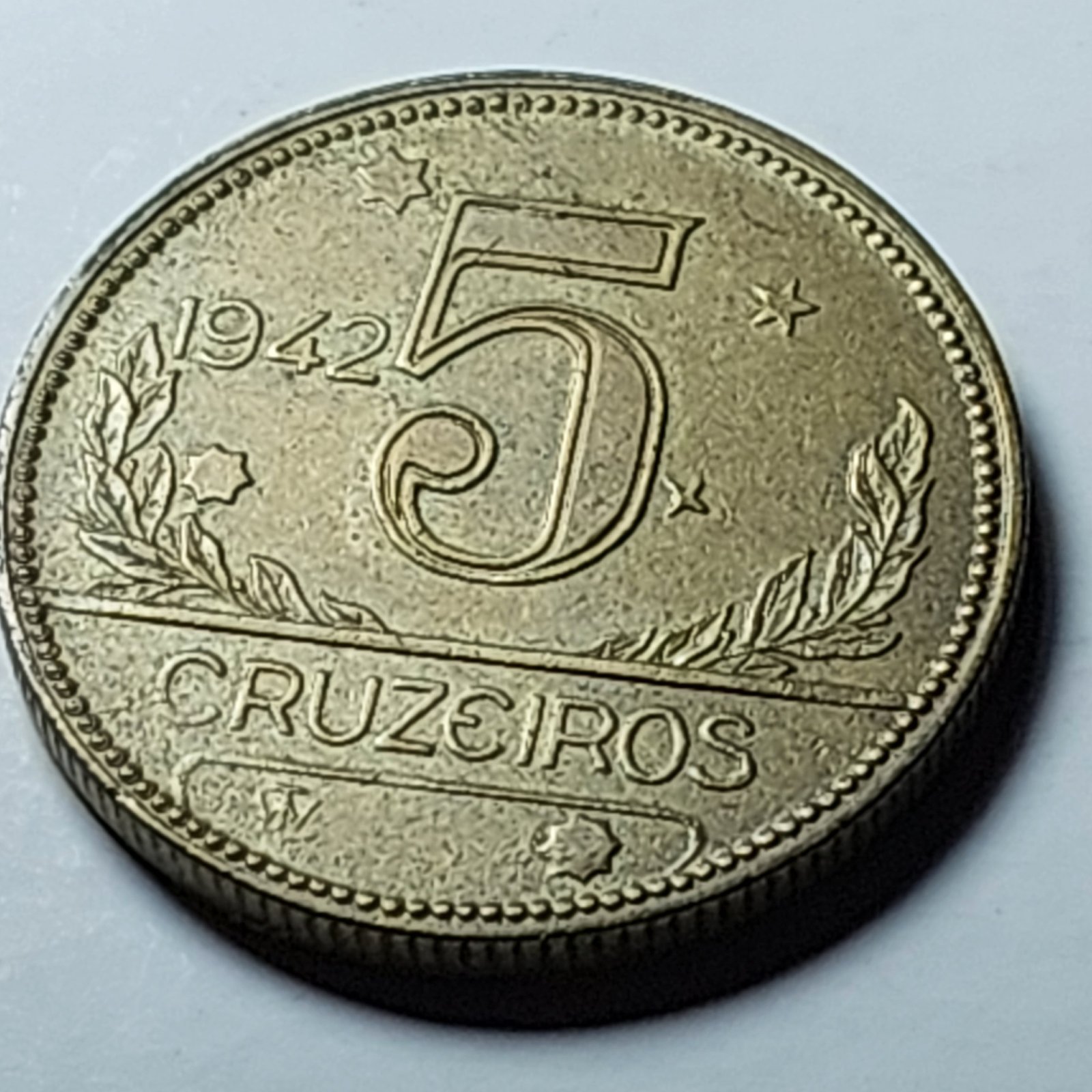 Moeda de 5 Cruzeiros Ano 1942 - Mapa do Brasil - Imagem 5