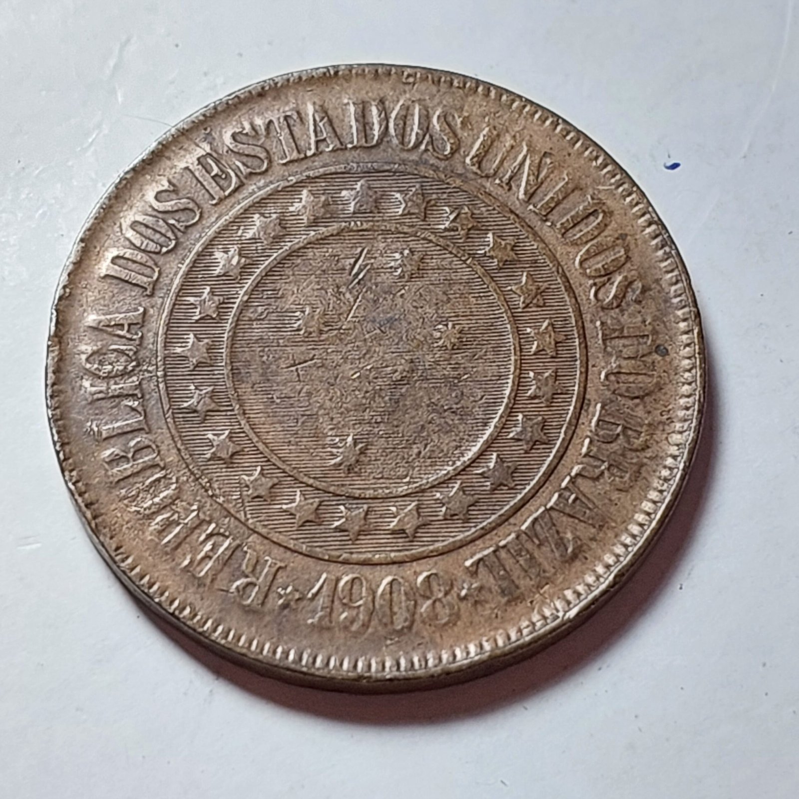Moeda de 40 Réis Ano 1908 - Brasil República - Imagem 4