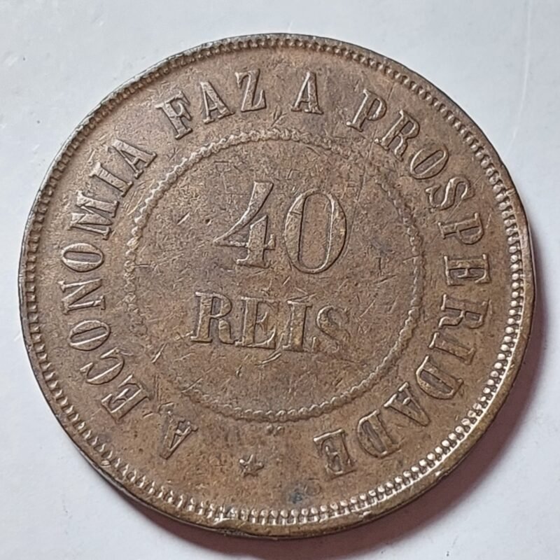 Moeda de 40 Réis Ano 1908 - Brasil República