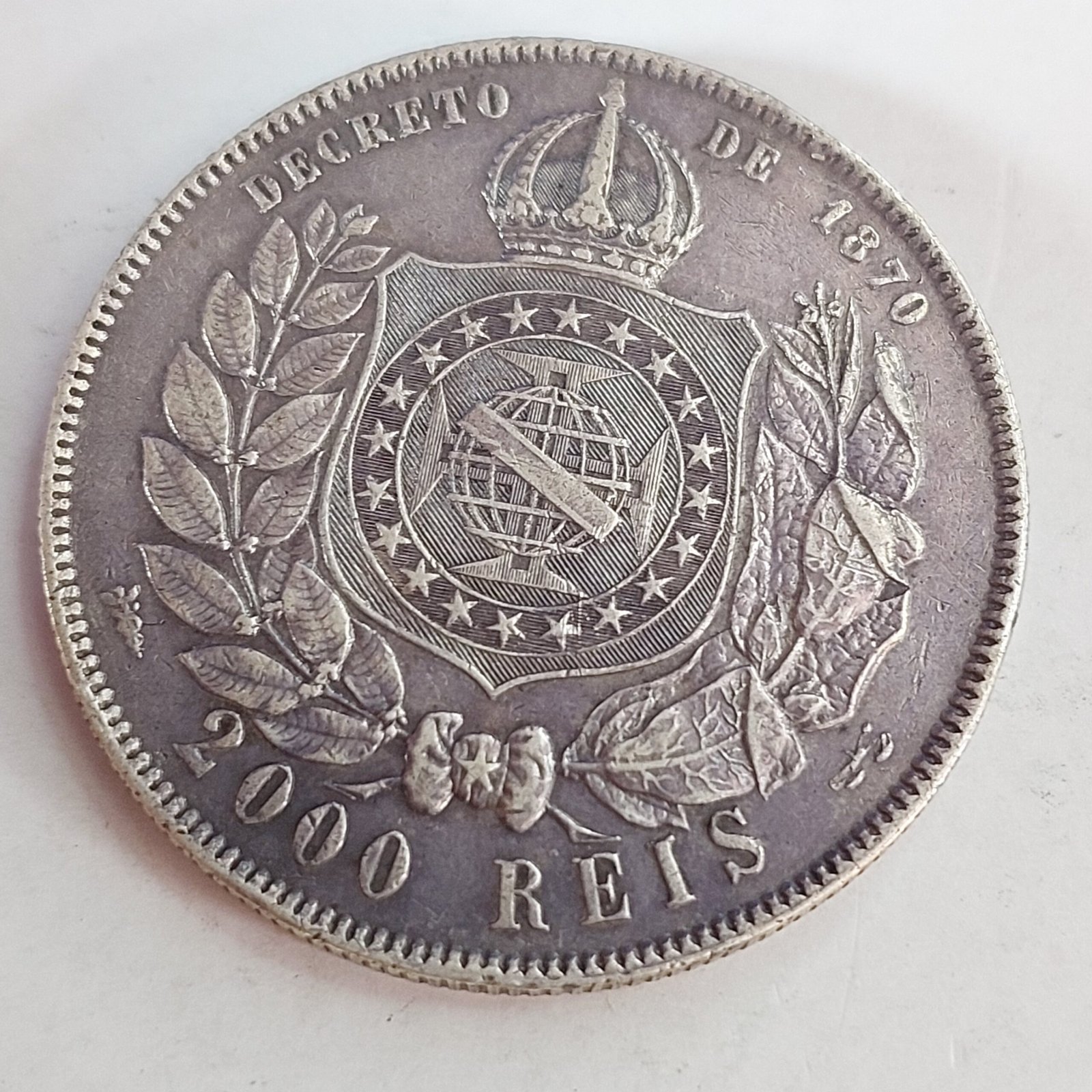 Moeda 2.000 Réis Ano 1889 – Prata 0.917 | Império do Brasil | Circulação Antiga - Imagem 5