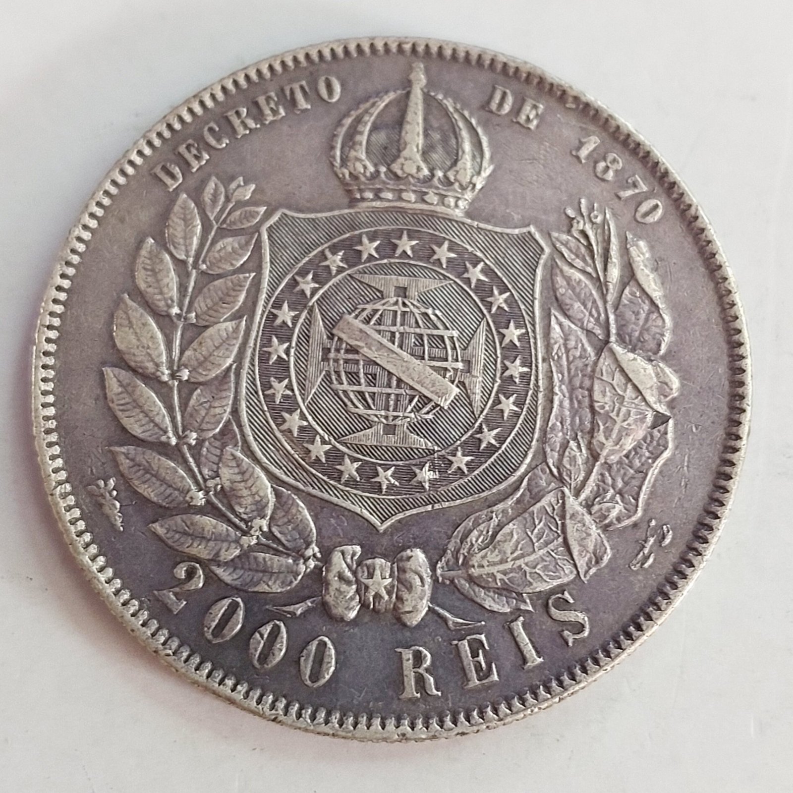 Moeda 2.000 Réis Ano 1889 – Prata 0.917 | Império do Brasil | Circulação Antiga