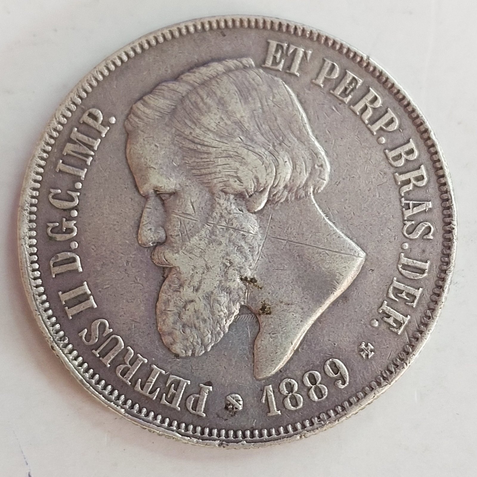 Moeda 2.000 Réis Ano 1889 – Prata 0.917 | Império do Brasil | Circulação Antiga - Imagem 4
