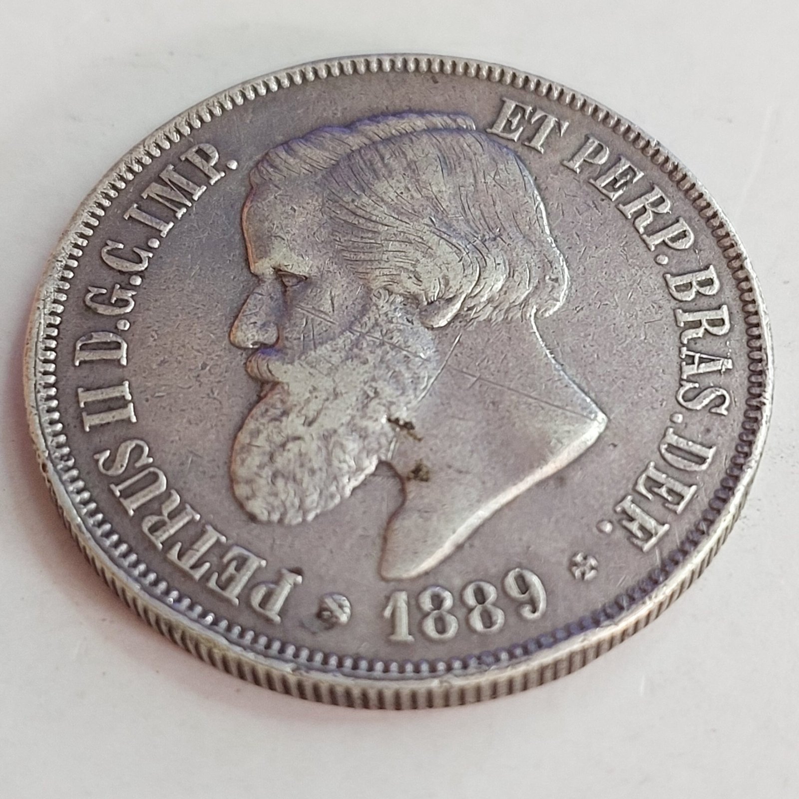 Moeda 2.000 Réis Ano 1889 – Prata 0.917 | Império do Brasil | Circulação Antiga - Imagem 6