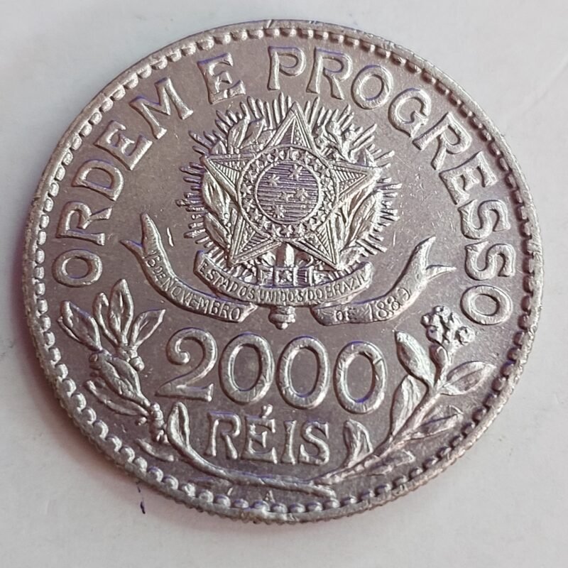 Moeda de 2.000 Réis Ano 1913 - Prata 0,900 - Estrelas Soltas