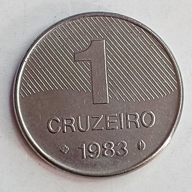Moeda de 1 Cruzeiro do Brasil Ano 1983 - Cana de Açúcar