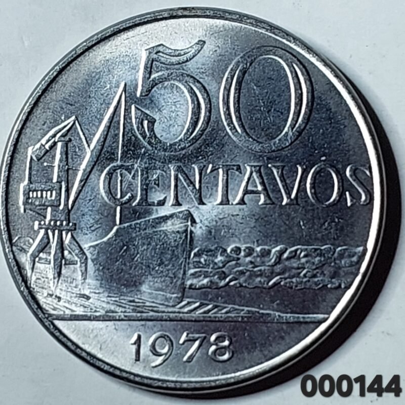 Moeda de 50 Centavos Ano 1978 - República do Brasil - Flor de Cunho