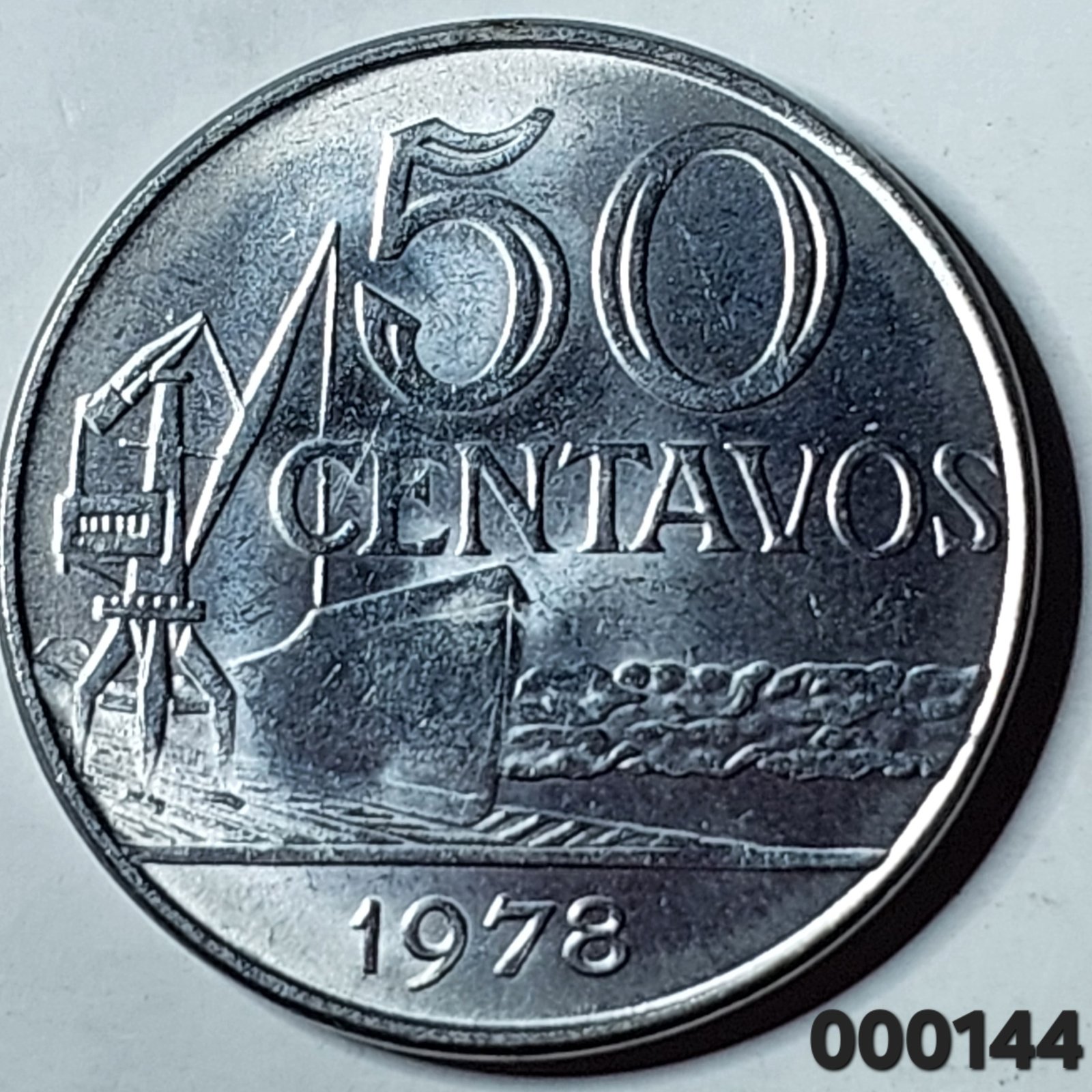 Moeda de 50 Centavos Ano 1978 - República do Brasil - Flor de Cunho
