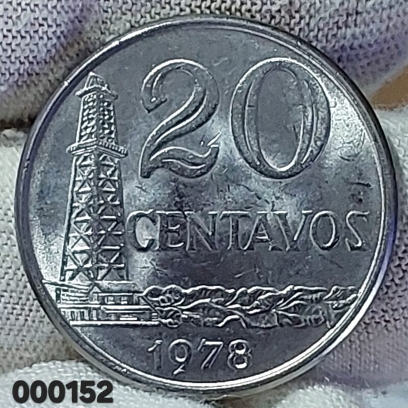 Moeda de 20 Centavos Ano 1978 - República do Brasil - Flor de Cunho