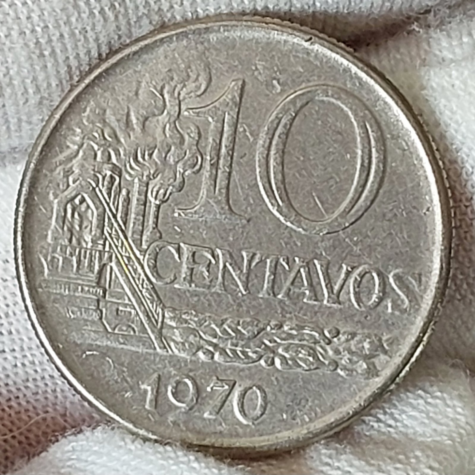 Moeda de 10 Centavos Ano 1970 - República do Brasil - Imagem 3