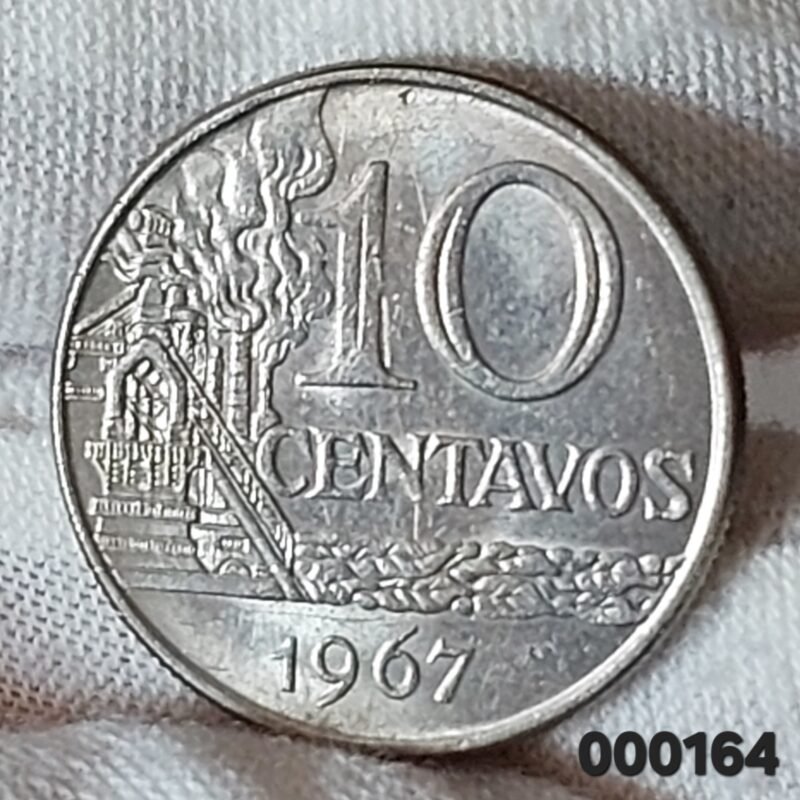 Moeda de 10 Centavos Ano 1967 - República do Brasil