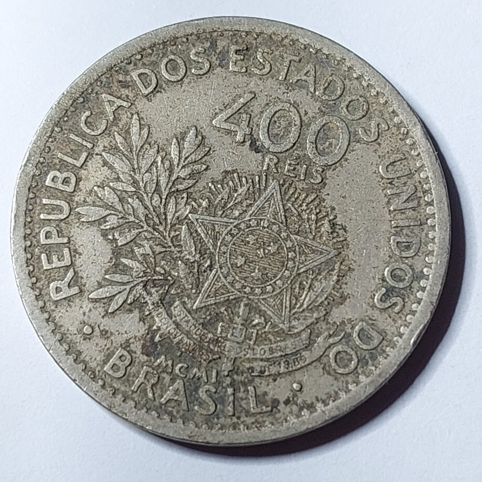 Moeda de 400 Réis do Brasil Ano 1901 - MCMI