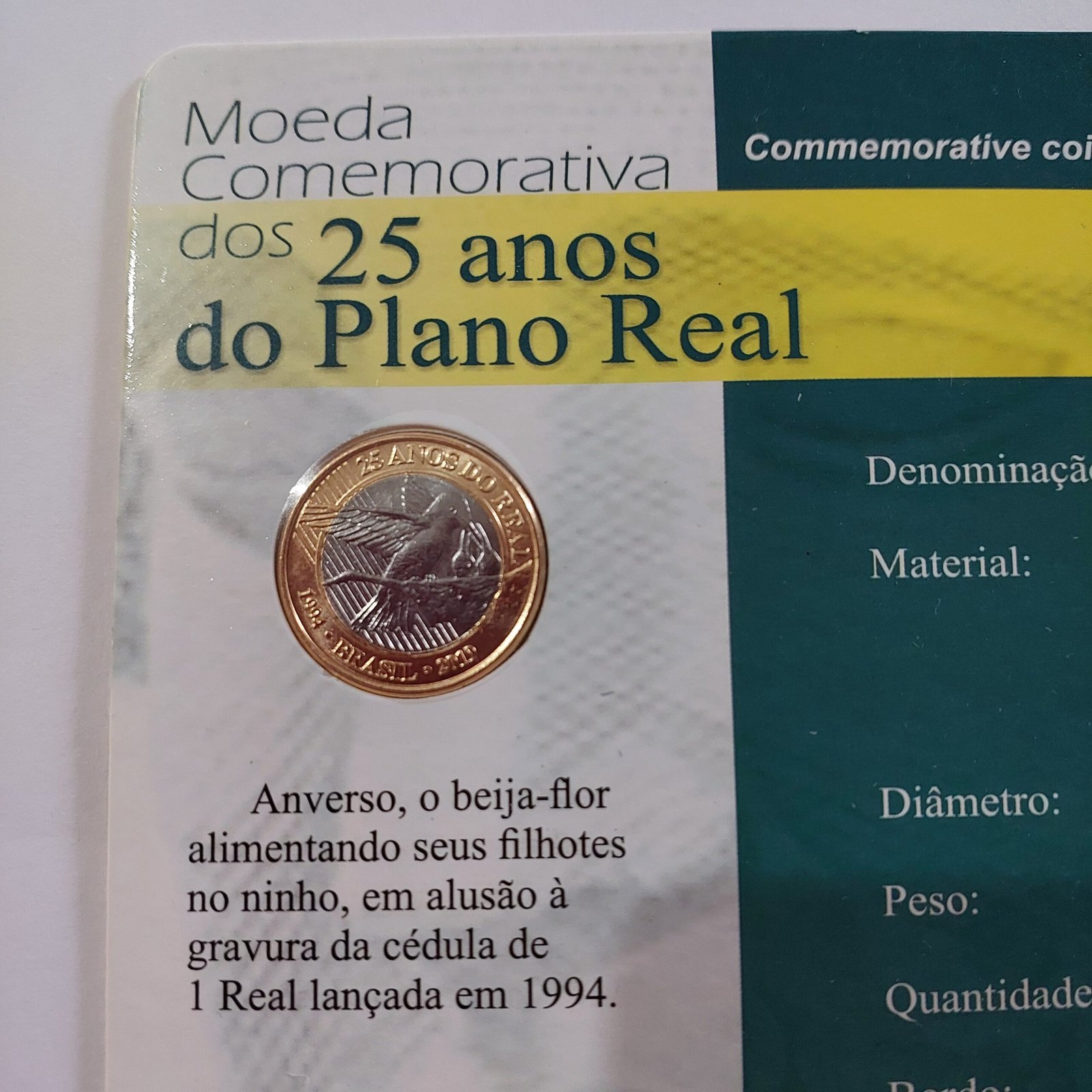 Blister com Moeda de 1 Real do Brasil - 25 Anos do Plano Real - Beija Flor - Flor de Cunho - Imagem 9