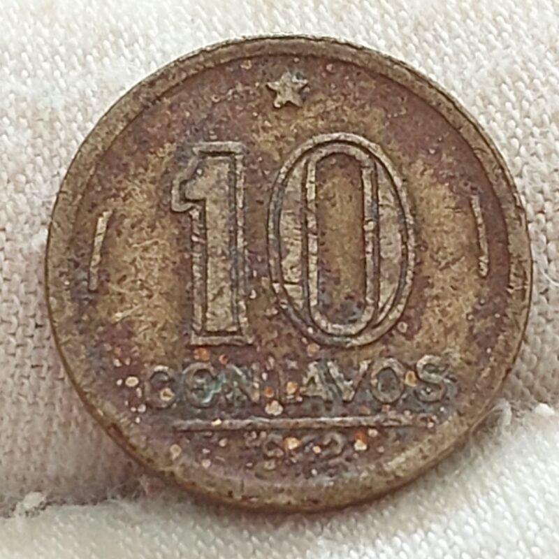 Moeda de 10 Centavos Ano 1942 de Níquel Rosa - Getúlio Vargas