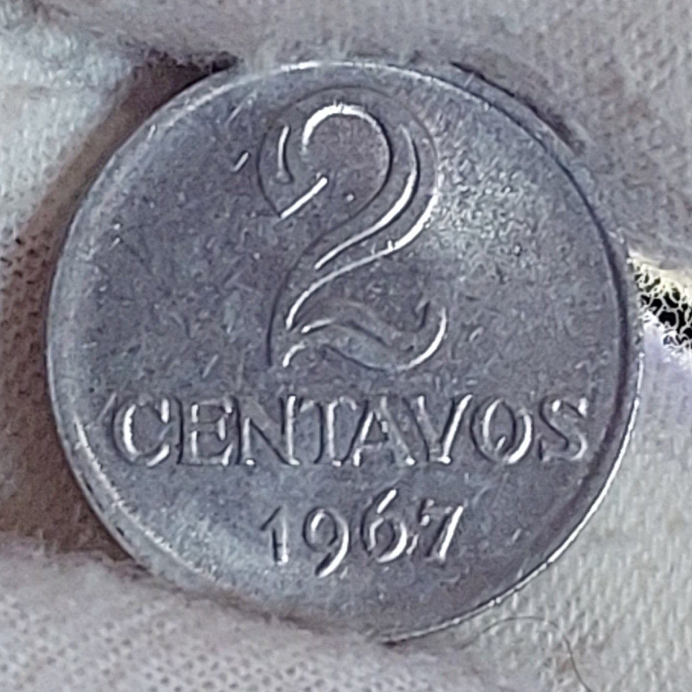 Moeda de 2 Centavos Ano 1967 - República do Brasil - Imagem 3