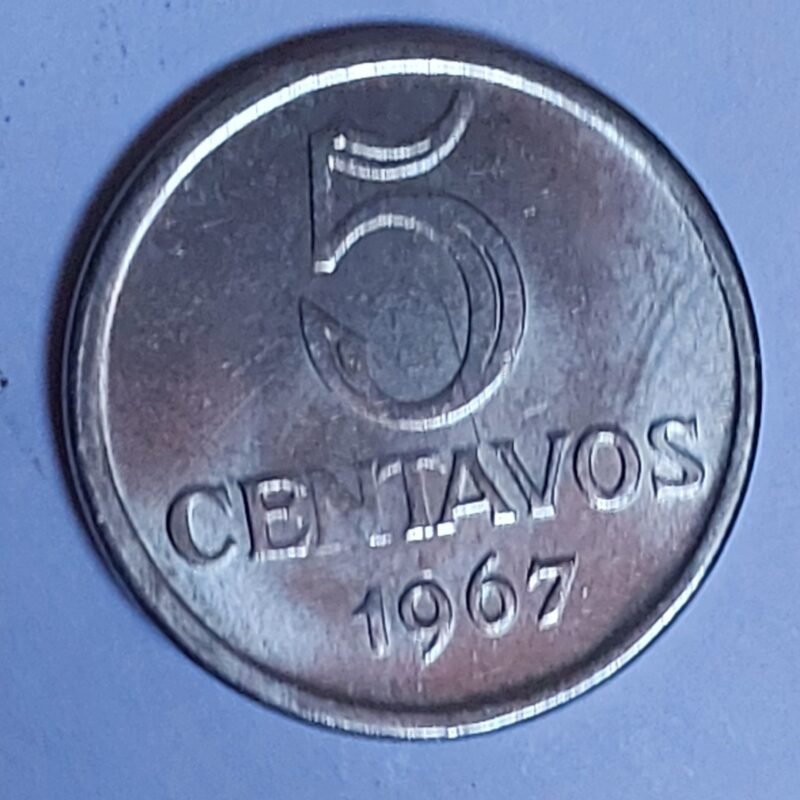 Moeda de 5 Centavos Ano 1967 - República do Brasil