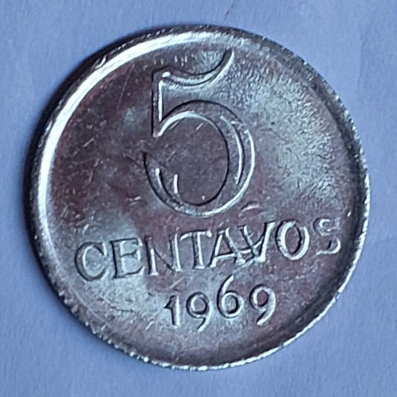 Moeda de 5 Centavos Ano 1969 - República do Brasil