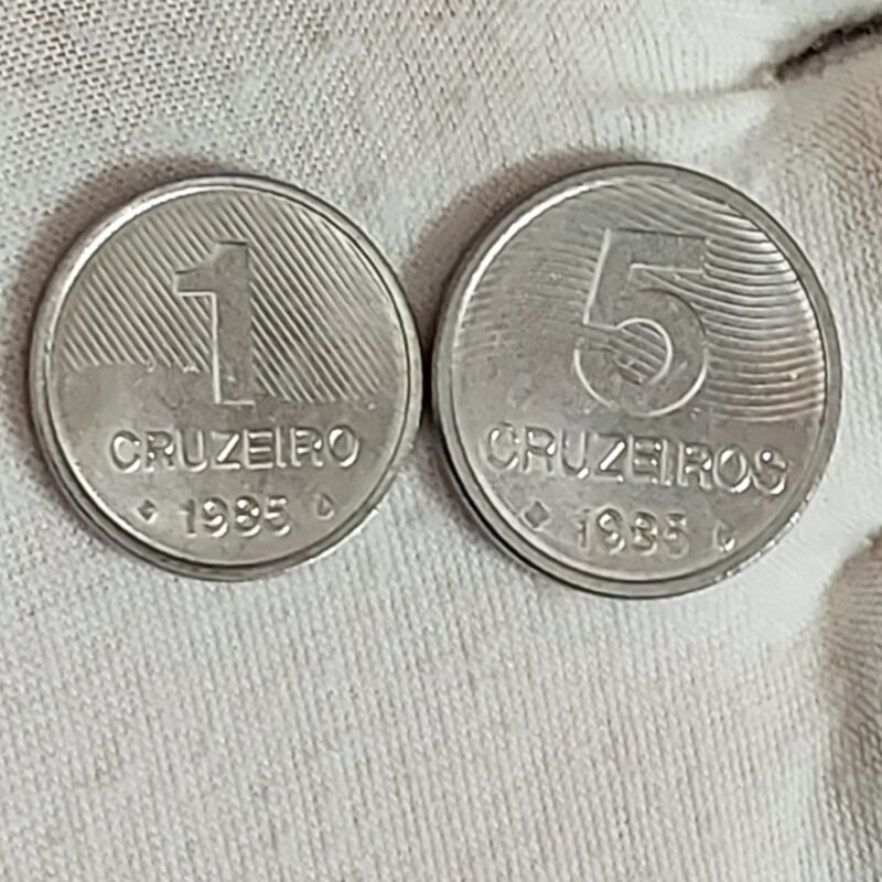 Casal FAO Ano 1985 - 1 Cruzeiro e 5 Cruzeiros - Cana de Açúcar e Café