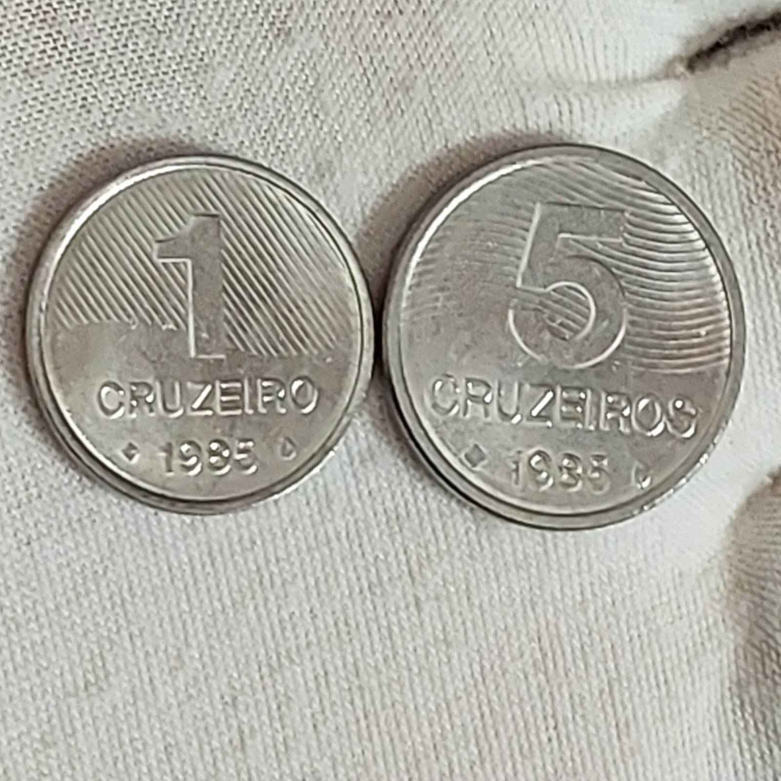 Casal FAO Ano 1985 - 1 Cruzeiro e 5 Cruzeiros - Cana de Açúcar e Café