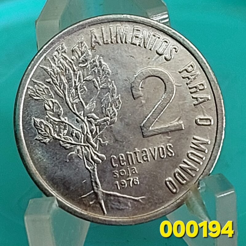 Moeda de 2 Centavos Ano 1976 - FAO - Soja