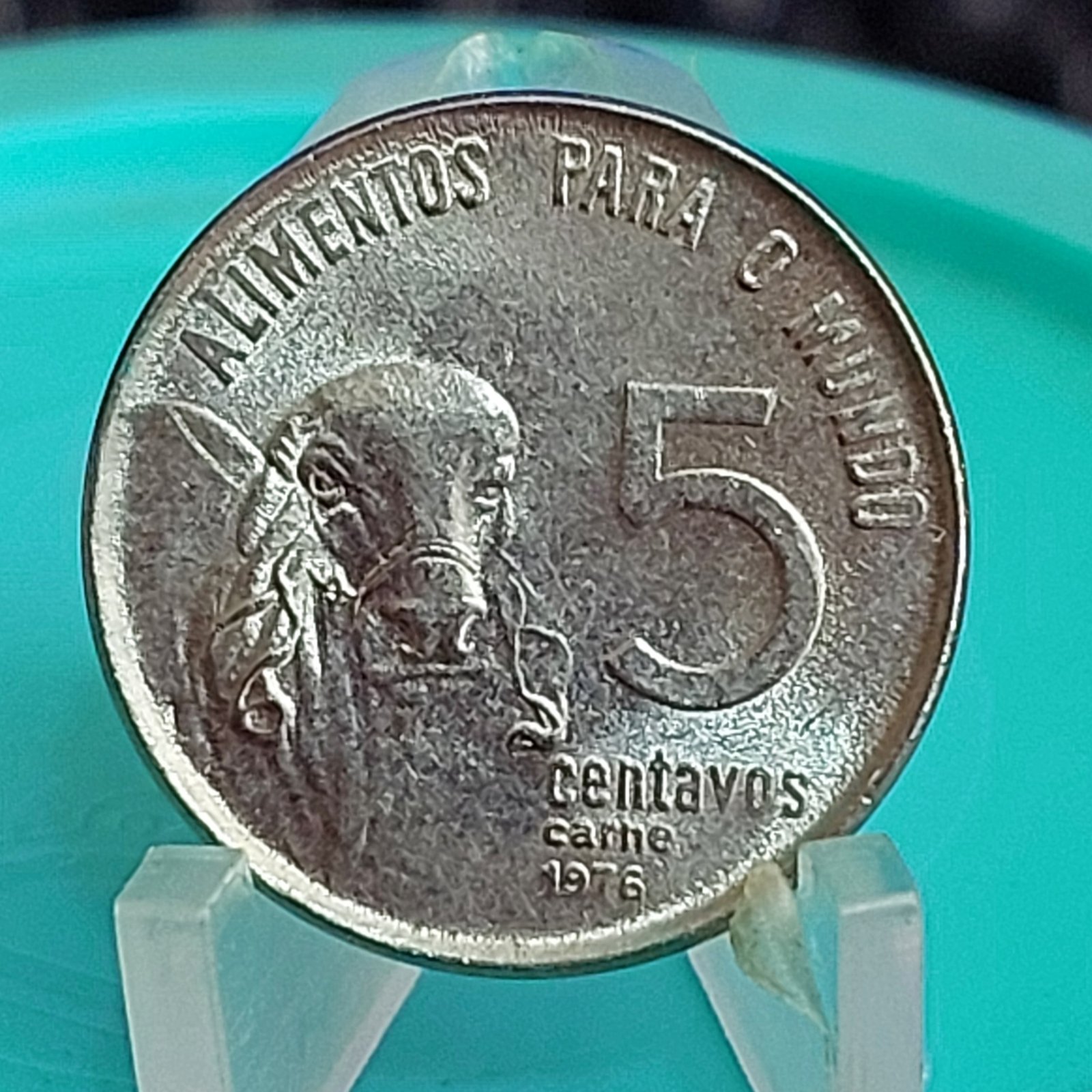 Moeda de 5 Centavos Ano 1976 - FAO - Carne - Imagem 3