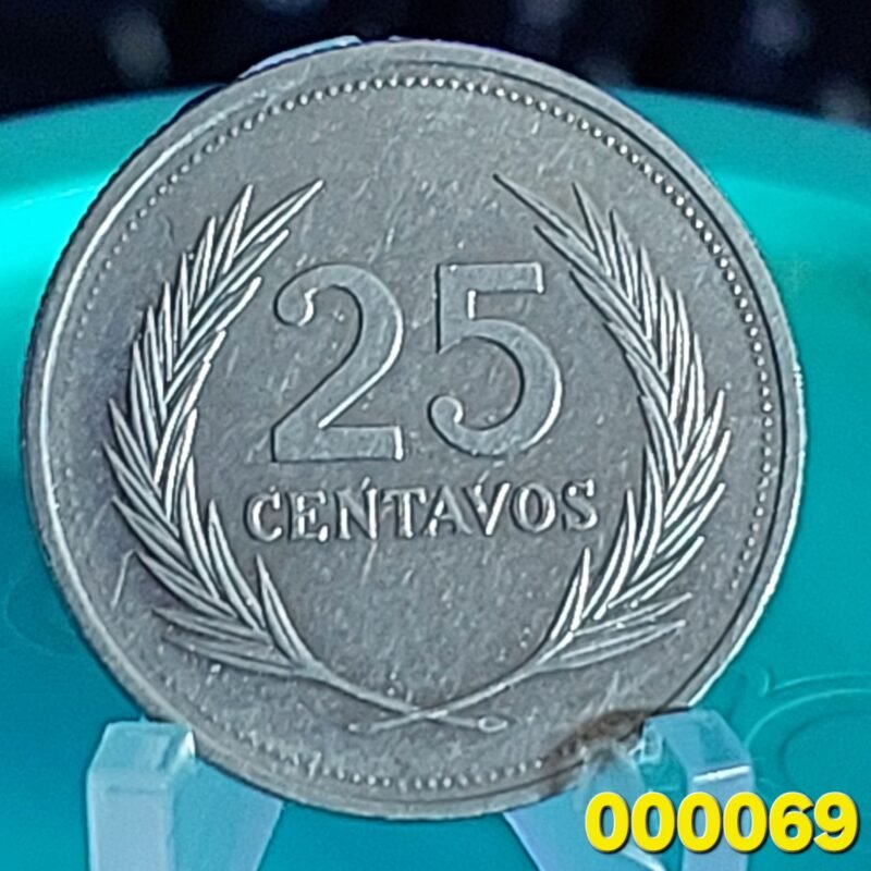 Moeda de 25 Centavos de El Salvador Ano 1988 - Diâmetro 22,5 mm