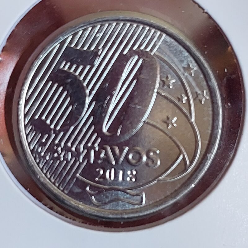 Moeda de 50 Centavos do Brasil Ano 2018 - FLOR DE CUNHO