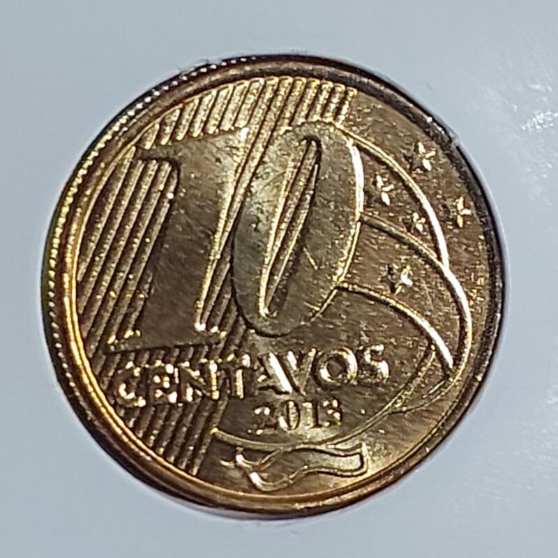 Moeda de10 Centavos do Brasil Ano 2013 - FLOR DE CUNHO