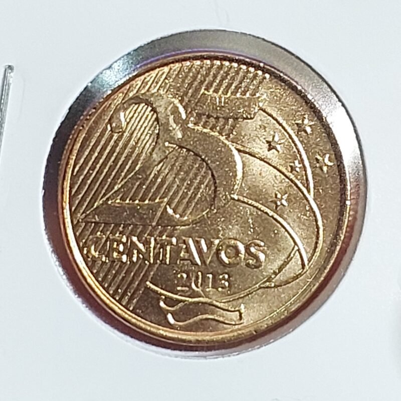 Moeda de 25 Centavos do Brasil Ano 2013 - FLOR DE CUNHO